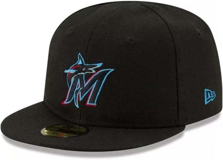 New Era Infant Miami Marlins Authentic Collection On-Field My First 59FIFTY Fitted Hat Size 6 Black/Blue