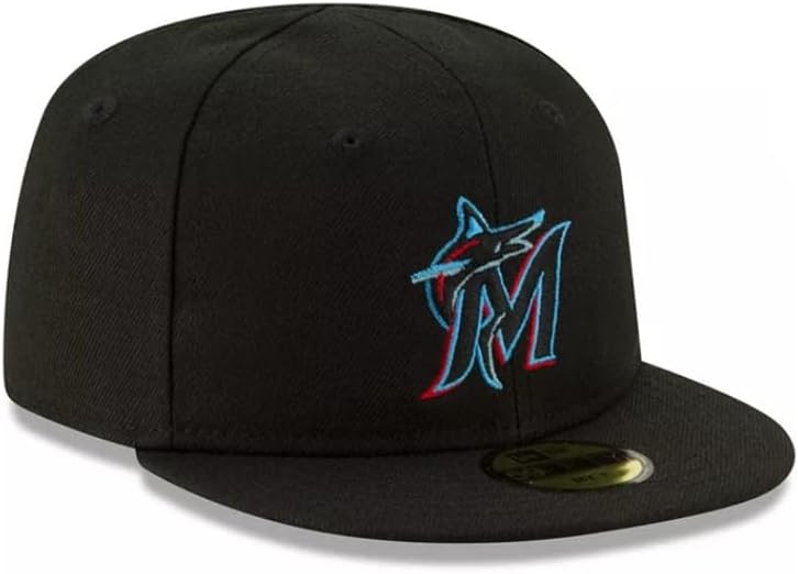 New Era Infant Miami Marlins Authentic Collection On-Field My First 59FIFTY Fitted Hat Size 6 Black/Blue