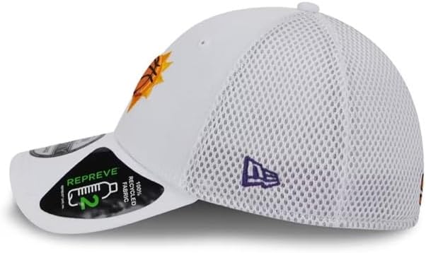 New Era Phoenix Suns Mens White Game Day Recycled 39THIRTY Flex Hat