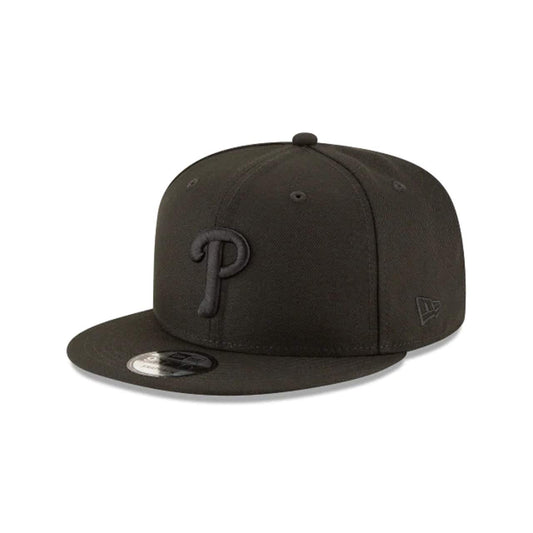 New Era mens Philladelphia Phillies Black Out Basic 9Fifty Snapback Adjustable Cap