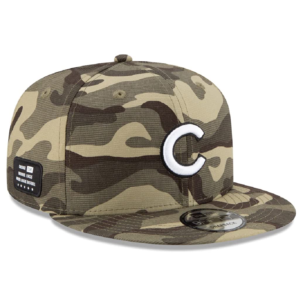 New Era 2021 MLB Armed Forces Day 9Fifty 950 Snapback Adjustable Hat - Camo (Chicago Cubs)