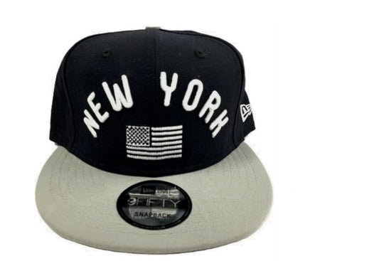 New Era Men's 9Fifty New York Yankees Paisan Snapback Adjustable Hat Cap - Navy/Grey