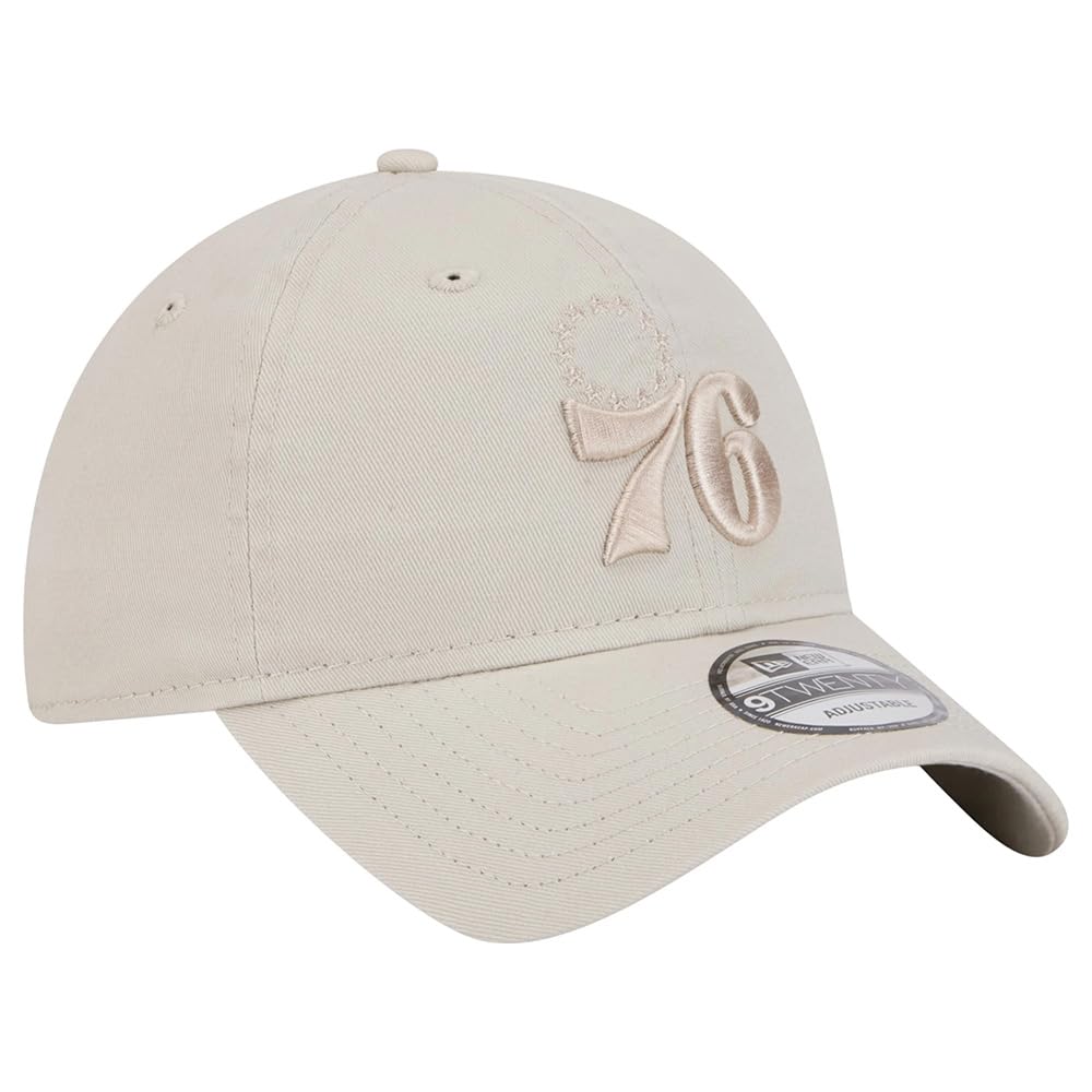 New Era Philadelphia 76ers 9TWENTY Color Pack Core Classic Strapback Cap, Adjustable Hat Beige
