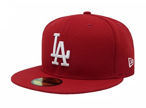 New Era 59Fifty MLB Basic Los Angeles Dodgers Scarlet Red Fitted Headwear Cap (7 3/4)