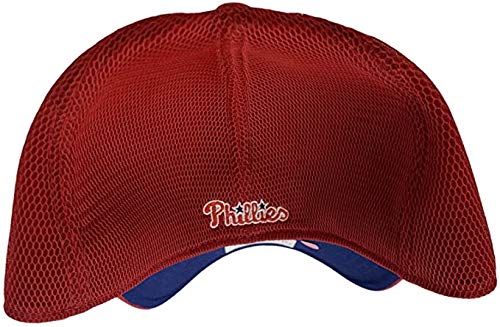 New Era Adult Men's Philadelphia Phillies Flexfit Cap Hat Red White (Medium/Large)