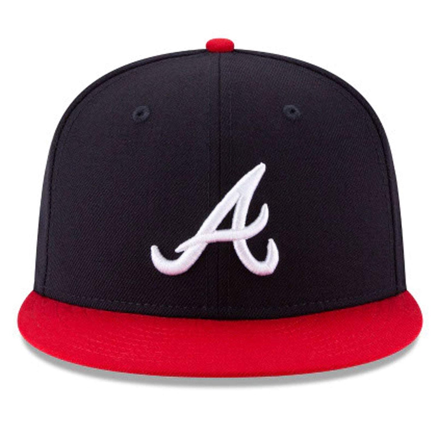 New Era Men's MLB Atlanta Braves Wool Basic 59Fifty Fitted Hat Blue/Red 7