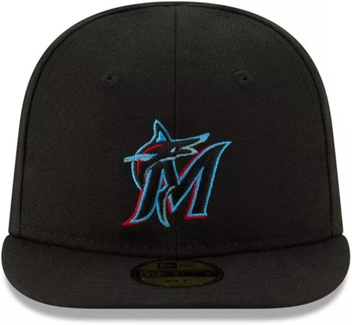 New Era Infant Miami Marlins Authentic Collection On-Field My First 59FIFTY Fitted Hat Size 6 Black/Blue