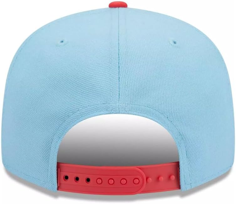 New Era Mens Los Angeles Dodgers 9fifty Snapback 2Tone Adjustable Baseball Hat Cap - Light Blue/Red
