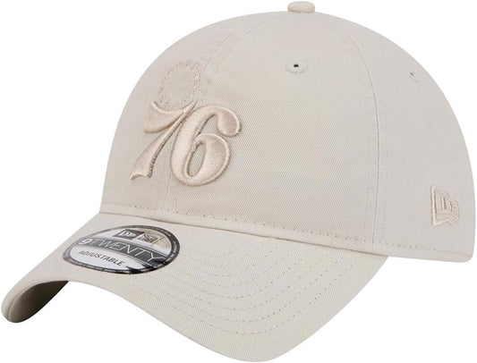 New Era Philadelphia 76ers 9TWENTY Color Pack Core Classic Strapback Cap, Adjustable Hat Beige