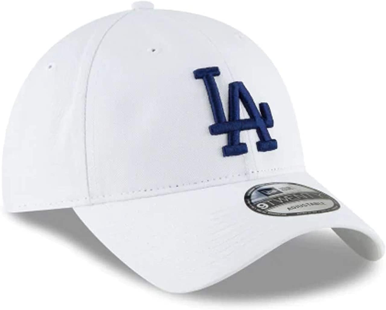 New Era Unisex-Adult MLB Core Classic 9TWENTY White Home Adjustable Hat Cap One Size Fits All - Los Angeles Dodgers White