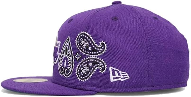 New Era Mens Los Angeles Lakers Paisley 9fifty Snapback Adjustable Baseball Hat Cap - Purple