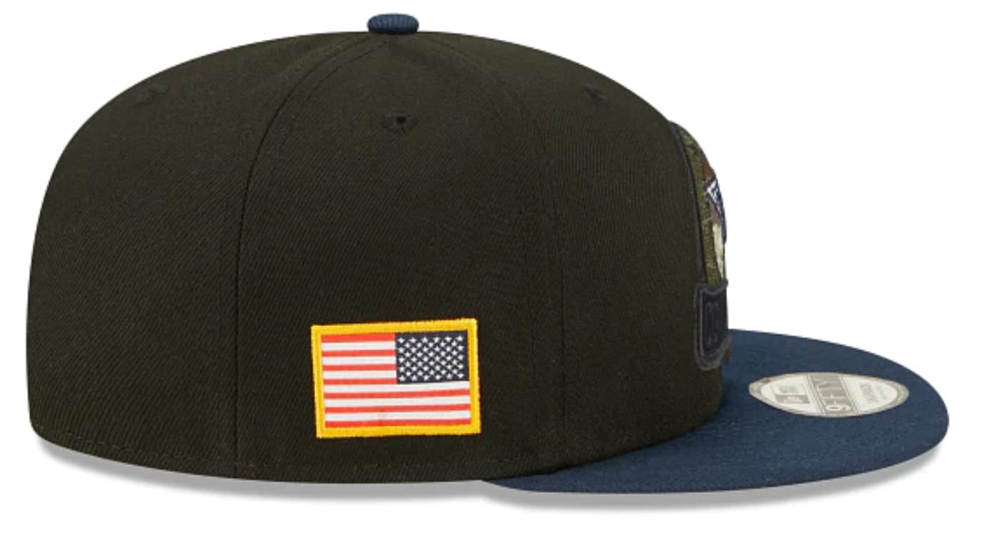 New Era Authentic Exclusive Cowboys 9Fifty Snapback/9Twenty/MVP/9Forty Adjustable Hat - OSFM (Salute to Service 22) Navy