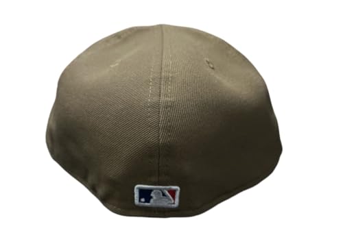 New Era Men's Los Angeles Dodgers Authentic Khaki/Blue/White 59FIFTY Fitted Hat (US, Numeric, 7 5/8, Khaki/Blue/White)
