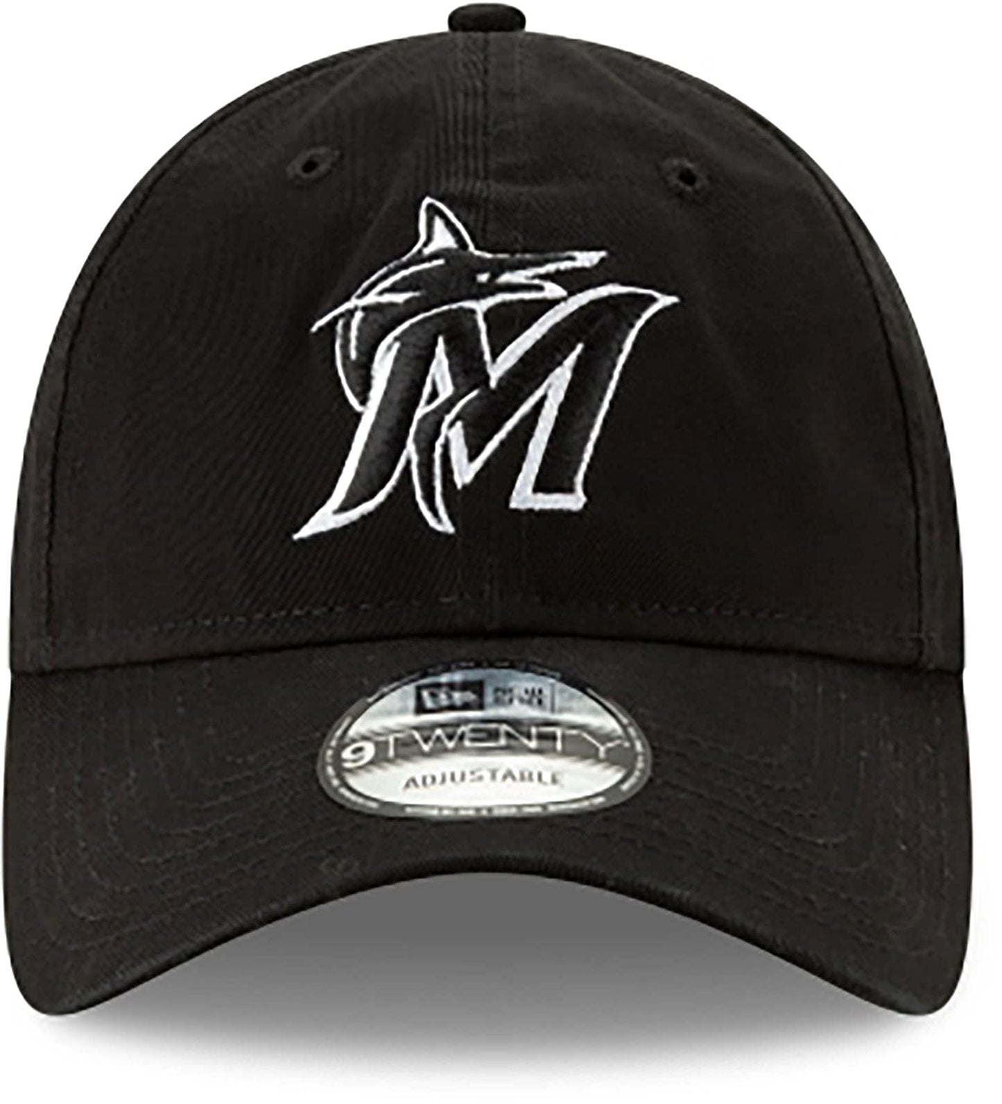 New Era Miami Marlins Black White Core Classic 9TWENTY Adjustable Strapback Hat