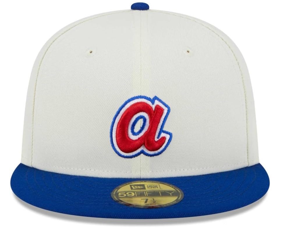 New Era Atlanta Braves 2000 All Star Game Retro Cooperstown 59Fifty 5950 Fitted (US, Numeric, 7 1/2, Off White)