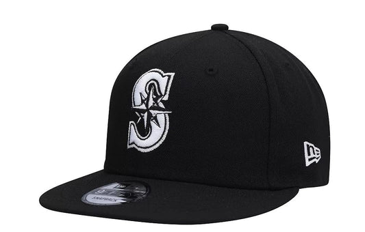 New Era Men's Black White Team 9FIFTY Snapback Hat (US, Alpha, One Size, Black/White, Seattle Mariners)