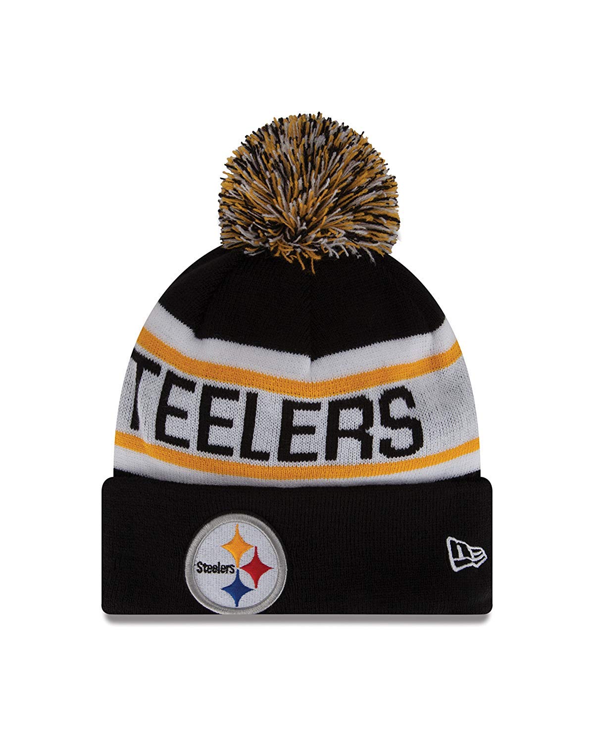New Era Steelers Sideline Cold Weather Cuffed Knit Beanie Skully Cap Hat One Size Fit Most (Biggest Fan) Black