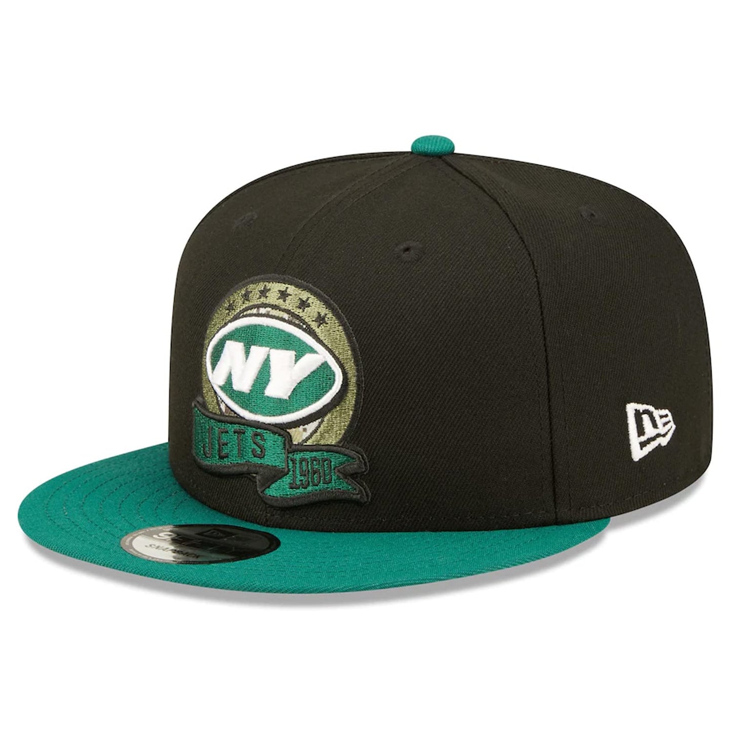 New Era Authentic Exclusive Jets New York 9Fifty Snapback/9Twenty/MVP/9Forty Adjustable Hat - OSFM (Salute to Service 2022) Black
