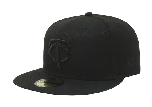 New Era 59Fifty Hat Minnesota Twins Black On Black Fitted Cap 11591135 (8)