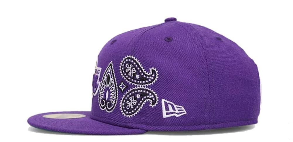 New Era Mens Los Angeles Lakers Paisley 9fifty Snapback Adjustable Baseball Hat Cap - Purple