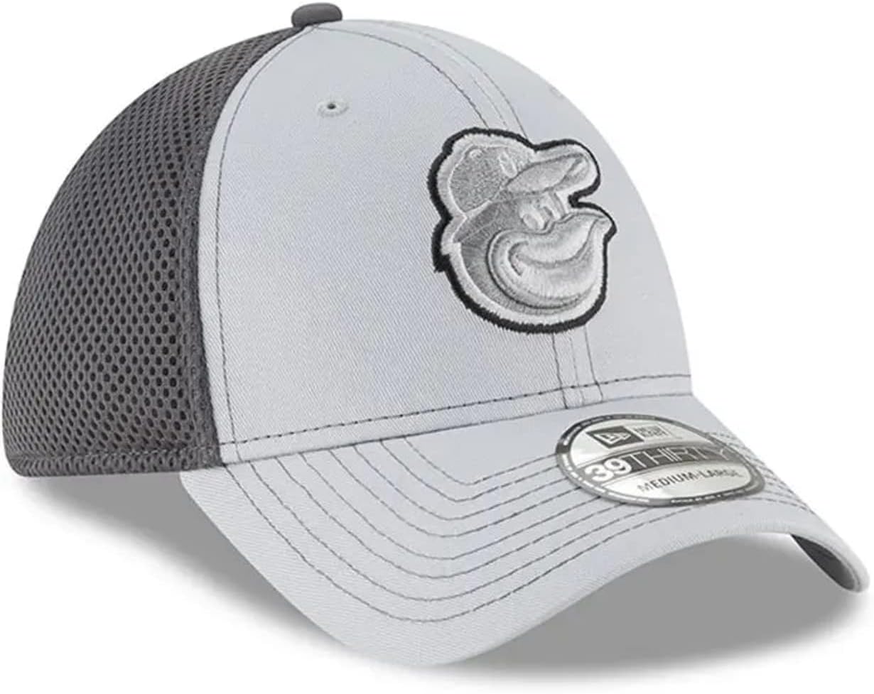 New Era Baltimore Orioles Grayed Out Neo 39Thirty Hat (as1, Alpha, m, l, Medium-Large), Gray
