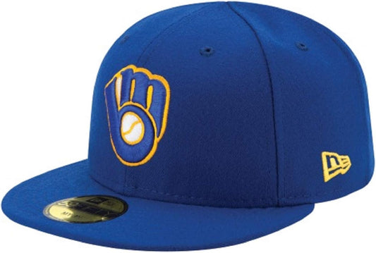 New Era Infant Milwaukee Brewers MLB 5950 59FIFTY Fitted Cap Hat Size: 6 (Royal Blue Glove)