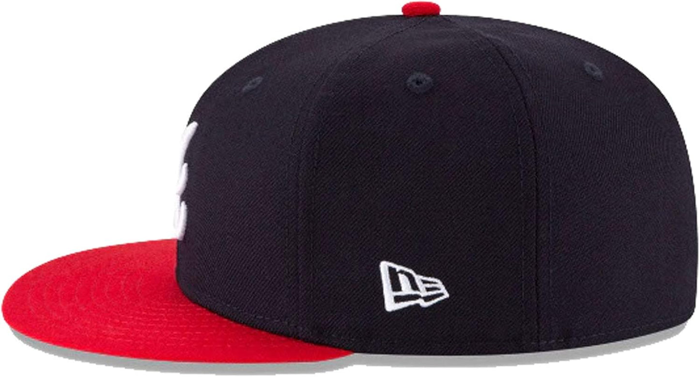 New Era Men's MLB Atlanta Braves Wool Basic 59Fifty Fitted Hat Blue/Red 7