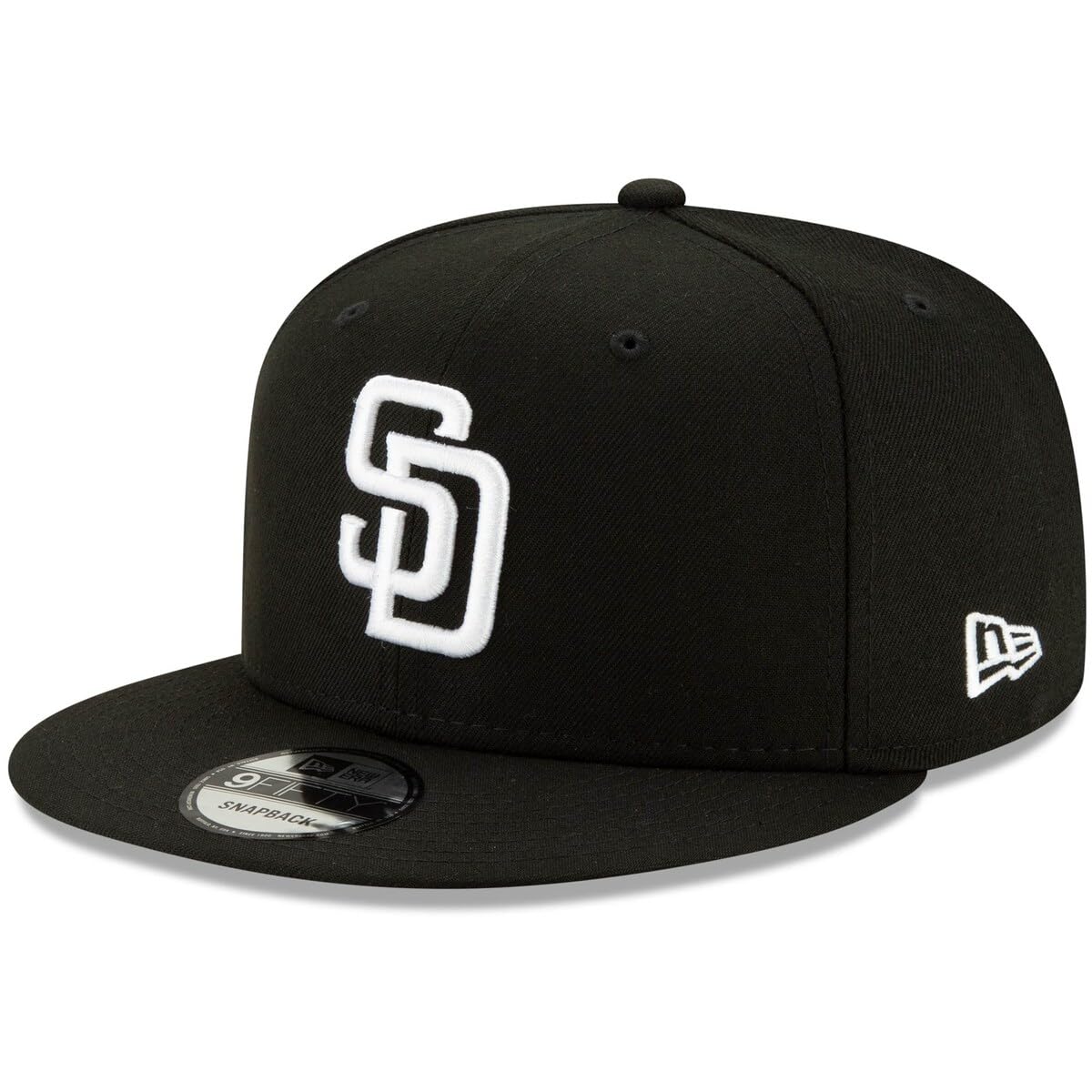 New Era Unisex-Adult MLB 9Fifty Black White Primary Logo Adjustable Snapback Hat Cap One Size Fits All