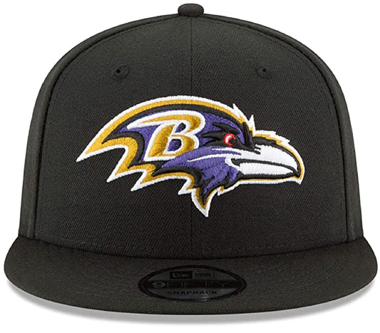 New Era Authentic Exclusive Ravens 9Fifty Snapback/9Twenty/MVP/9Forty Adjustable Hat - OSFM (Team Hat Snapback) Black