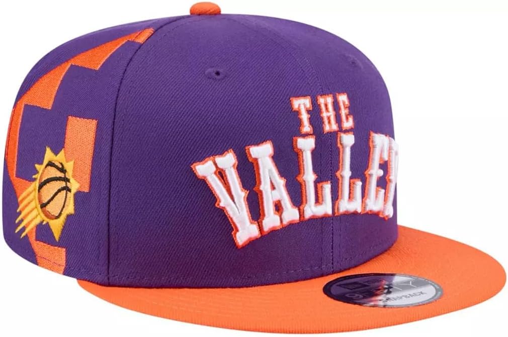 New Era Men's City Edition Adjustable 9FIFTY Snapback Cap - NBA Flat Bill Structured Baseball Hat