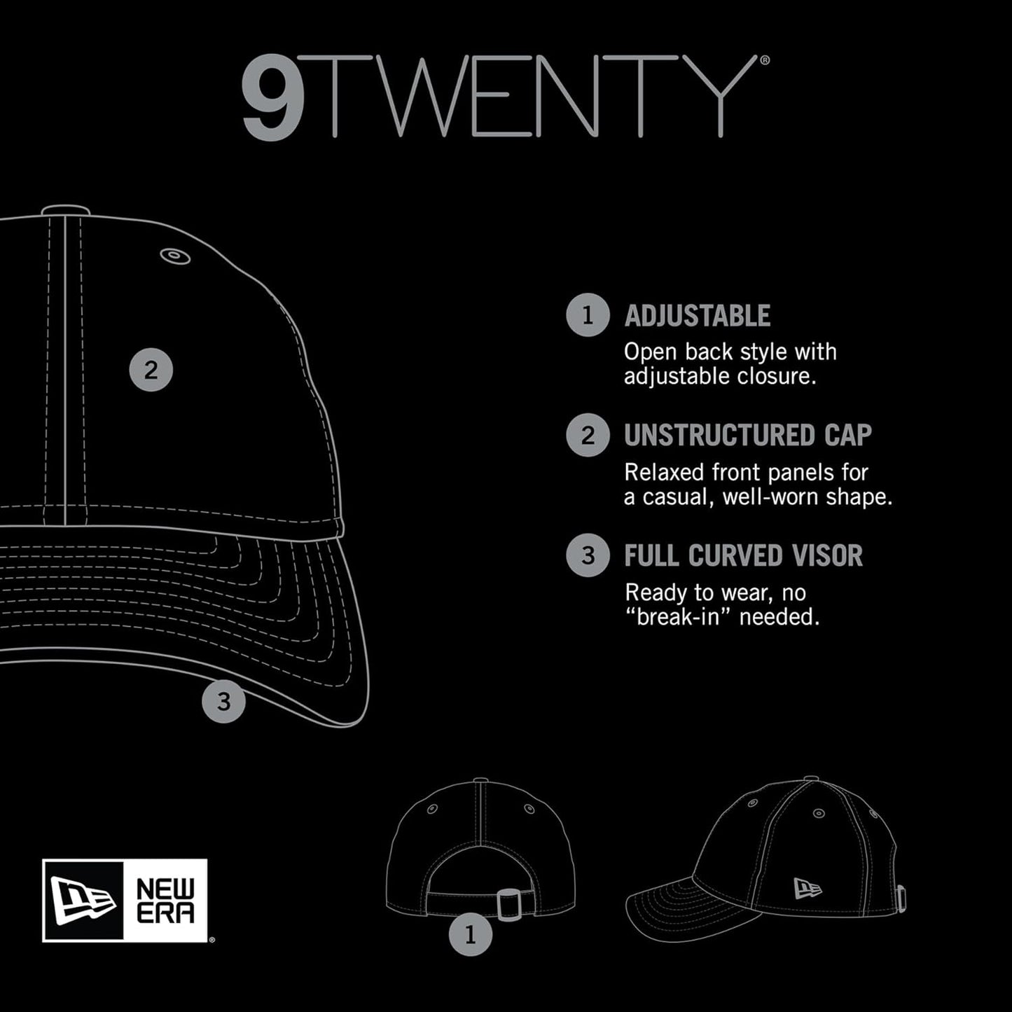 New Era Unisex-Adult NBA Core Classic 9TWENTY Basketball Black Alternate Adjustable Hat Cap One Size Fits All