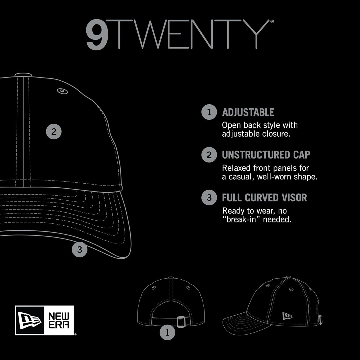 New Era Unisex-Adult NBA Core Classic 9TWENTY Basketball Black Alternate Adjustable Hat Cap One Size Fits All