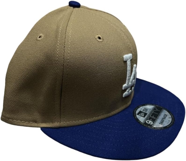 New Era Mens Los Angeles Dodgers Khaki Blue White 9fifty Snapback Hat Cap