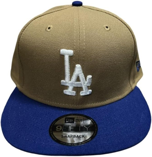 New Era Mens Los Angeles Dodgers Khaki Blue White 9fifty Snapback Hat Cap
