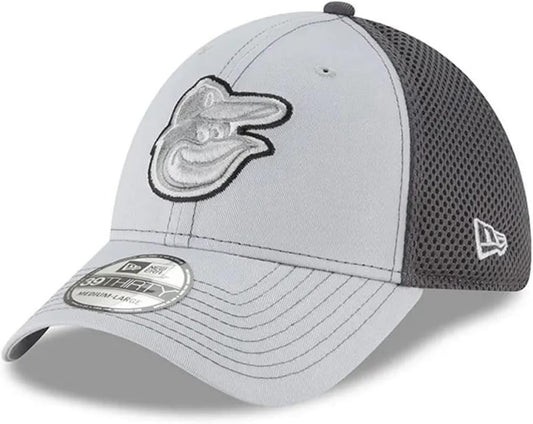 New Era Baltimore Orioles Grayed Out Neo 39Thirty Hat (as1, Alpha, m, l, Medium-Large), Gray