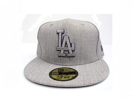 Los Angeles Dodgers Grey Heather Lea Fitted Cap 59fifty New Era Hat Size 7 1/4
