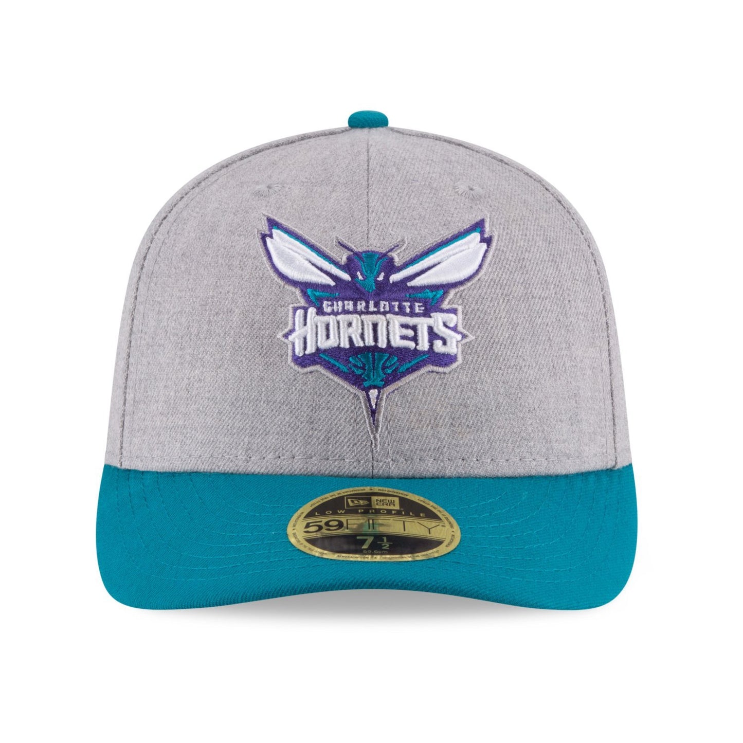 NBA Charlotte Hornets Men's Low Profile 59FIFTY Fitted Cap, 7.125, Heather Gray