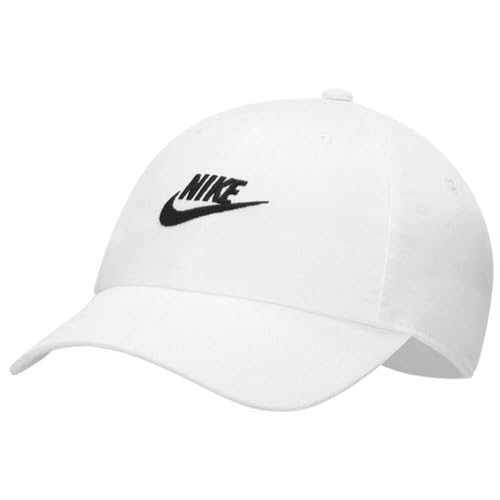 Nike Unisex Heritage 86 Sportswear Futura Twill Hat (One Size, White/Black)