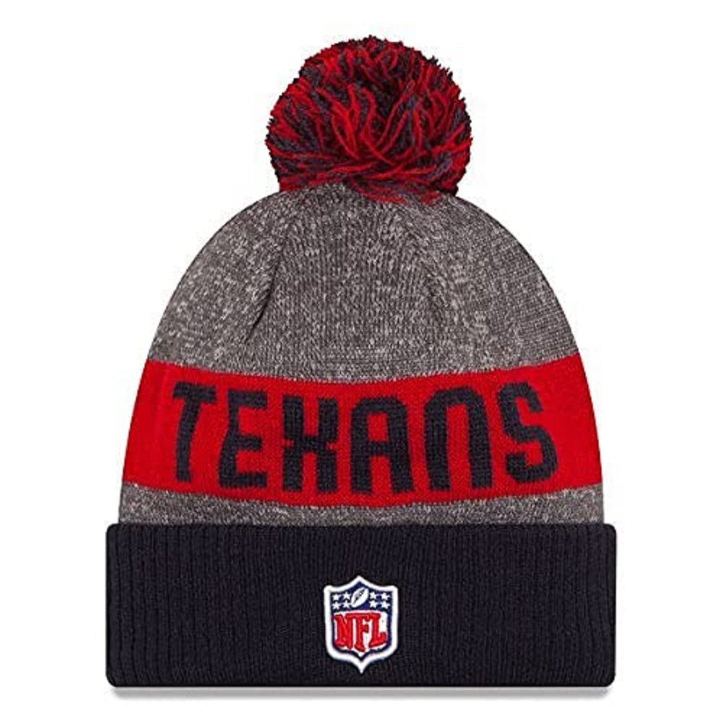New Era Authentic Collection Texans Cold Weather Cuffed Knit Beanie Cap Hat One Size Fit Most (Onfield 16 Youth/BOY/Jr) Navy
