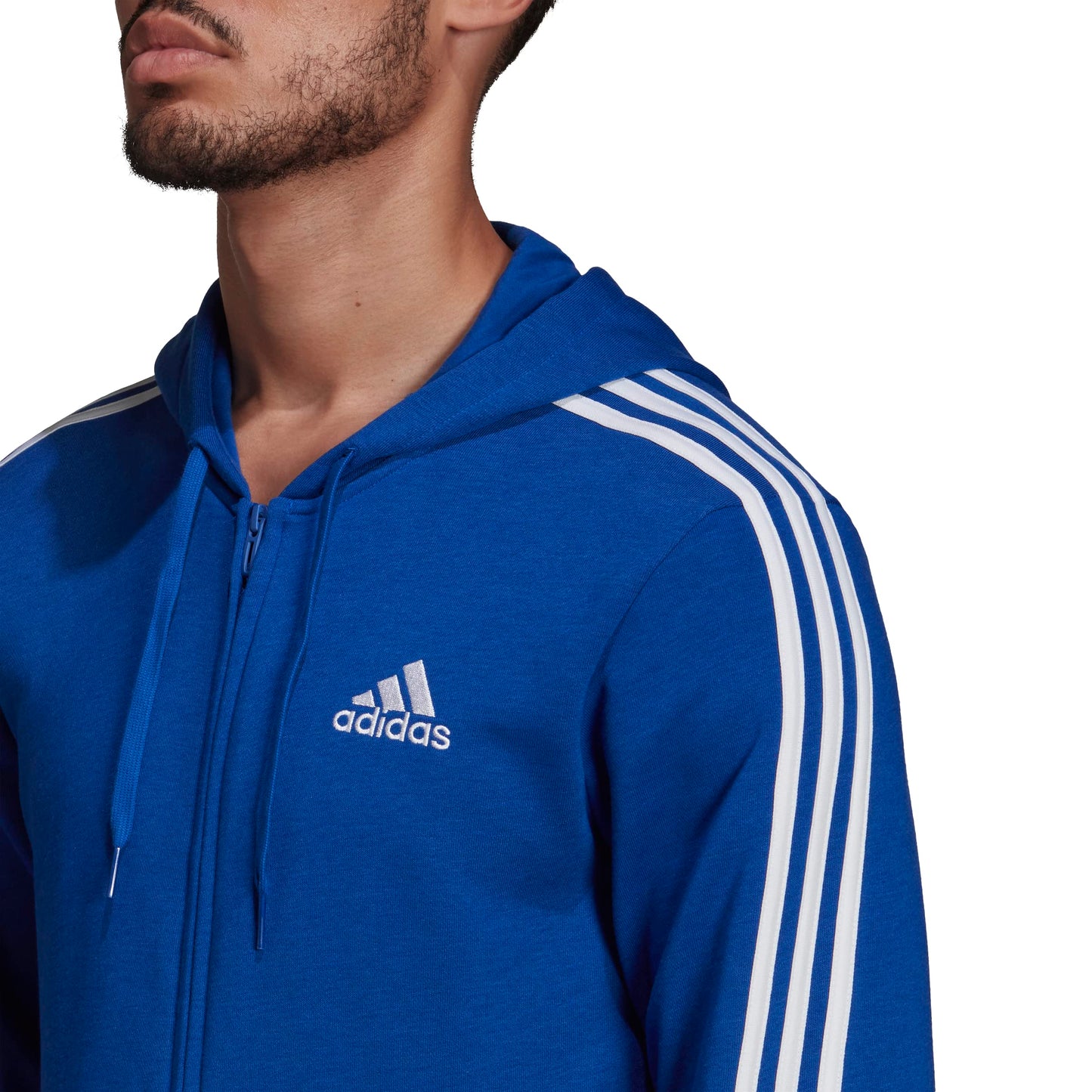 adidas Men's Essentials French Terry 3-Stripes Full-Zip Hoodie