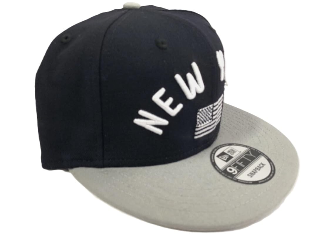 New Era Men's 9Fifty New York Yankees Paisan Snapback Adjustable Hat Cap - Navy/Grey