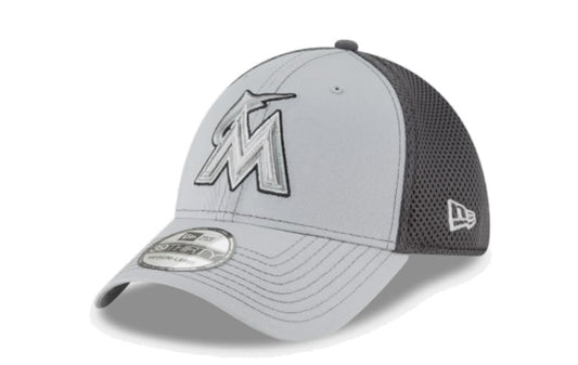New Era Miami Marlins Mens Grey GRAYED Out NEO 39THIRTY Flex HAT (US, Alpha, Large, X-Large, Gray)