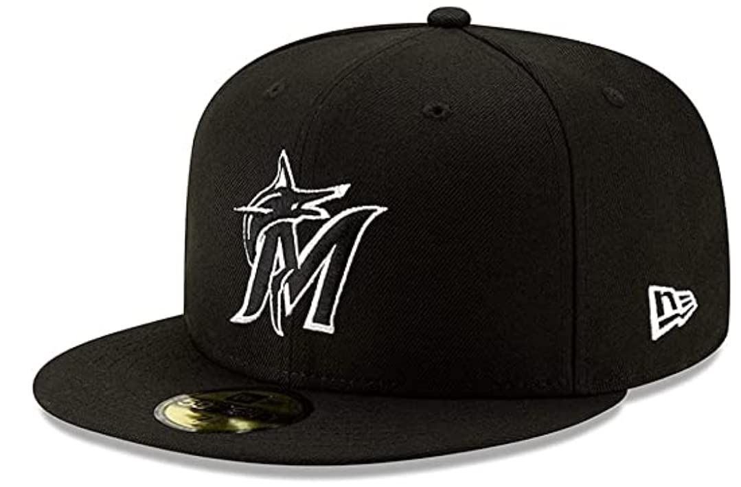 New Era Miami Marlins Black/White Basic 59FIFTY Fitted Cap Men's Hat 11875069 (7