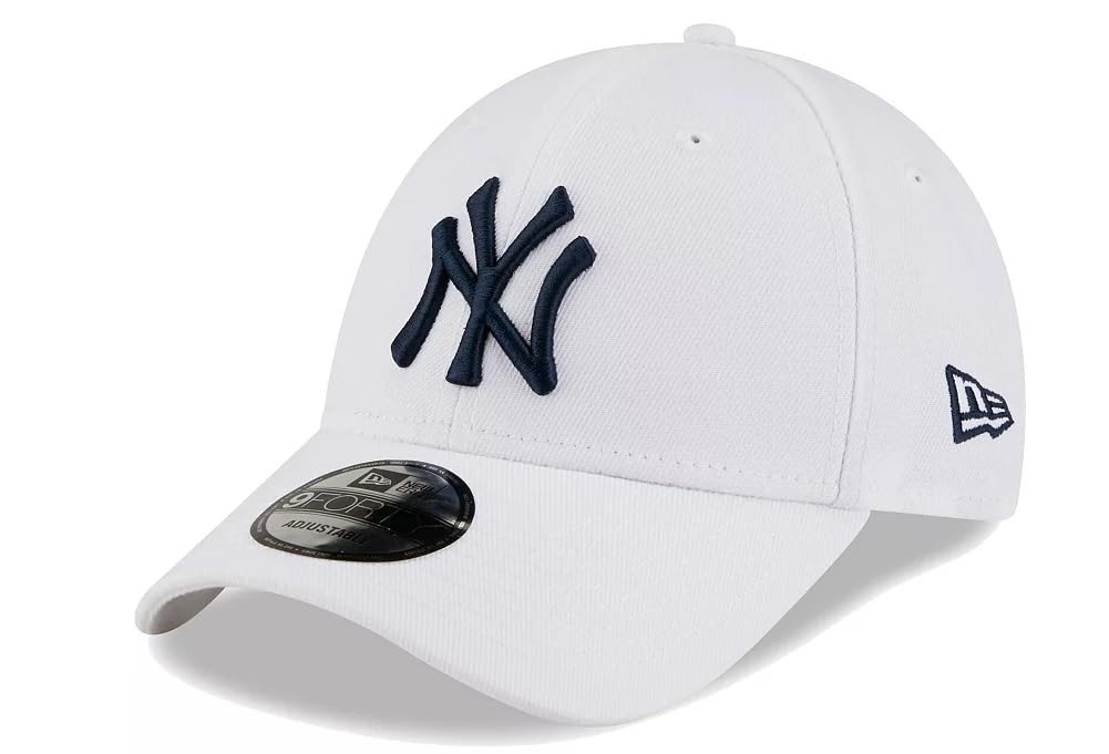 New Era Men's 9FORTY New York Yankees Hat Cap Adjustable Strap - White/Navy