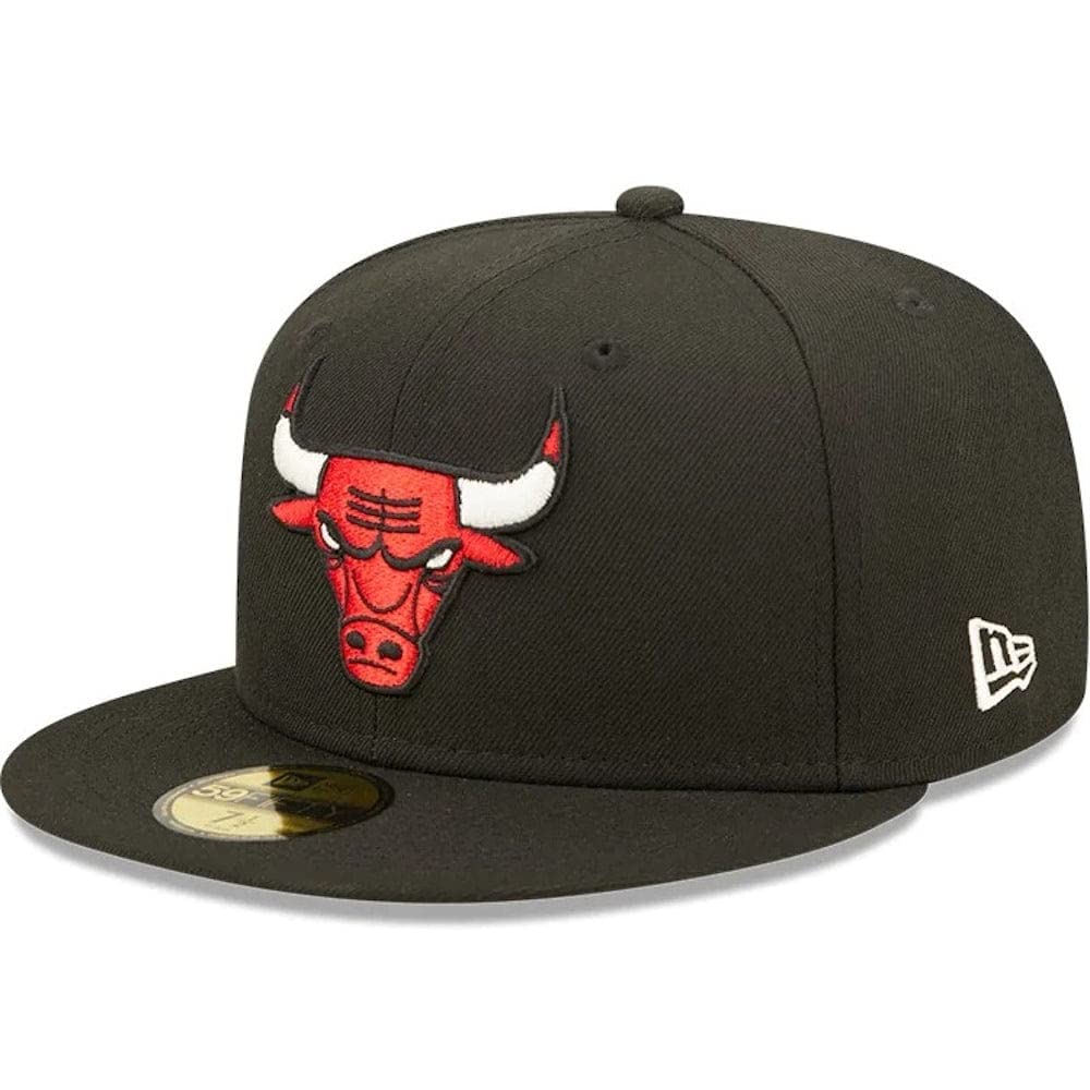New Era Chicago Bulls 6X NBA Finals Champions Pop Sweat 59FIFTY Fitted Hat - Black (US, Numeric, 8, Multicoloured)