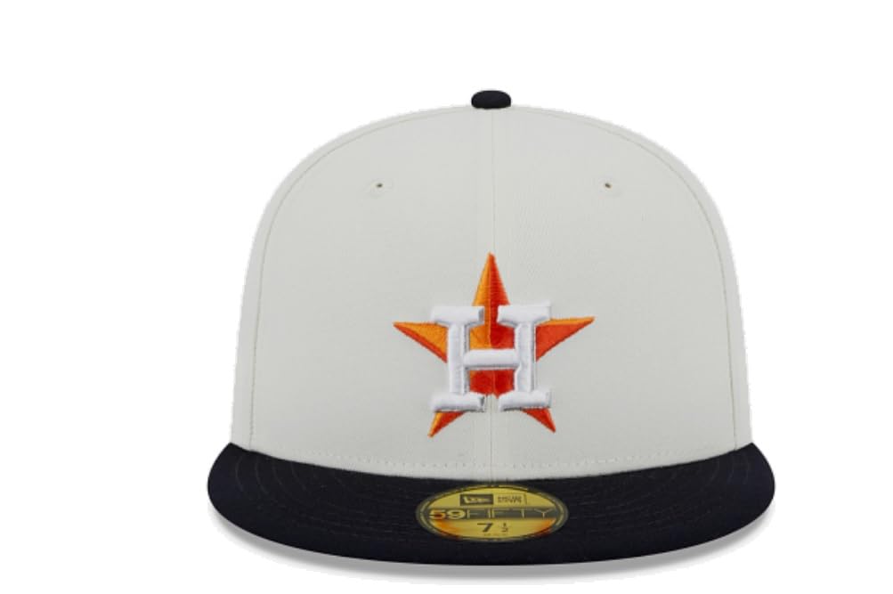 New Era Houston Astros 2017 World Series Game Retro Cooperstown 59Fifty 5950 Fitted (US, Numeric, 7, Off White)