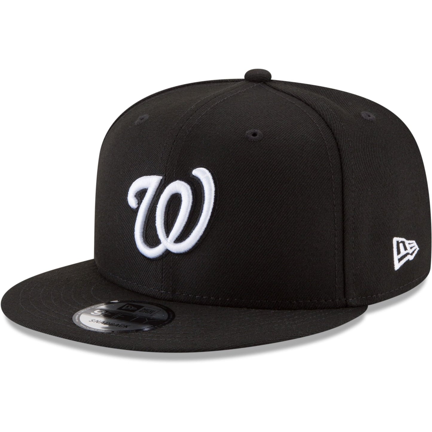 New Era Unisex-Adult MLB 9Fifty Black White Primary Logo Adjustable Snapback Hat Cap One Size Fits All