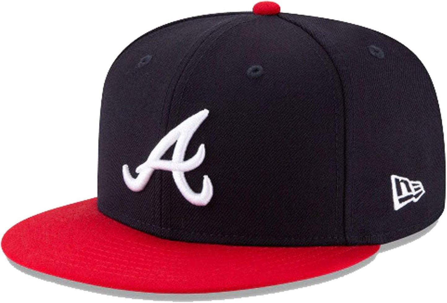 New Era Men's MLB Atlanta Braves Wool Basic 59Fifty Fitted Hat Blue/Red 7