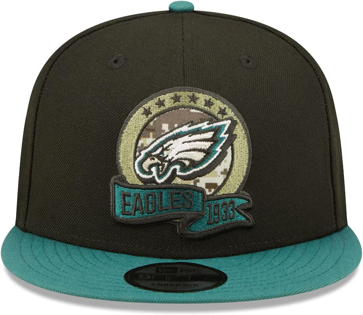 New Era 100% Authentic Exclusive Eagles 950 9FIFTY Snapback Cap Hat : One Size Fit Most (US, Alpha, One Size, Salute to Service) Black