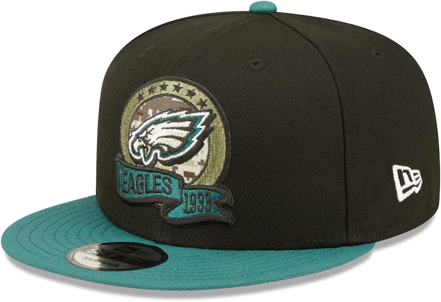 New Era 100% Authentic Exclusive Eagles 950 9FIFTY Snapback Cap Hat : One Size Fit Most (US, Alpha, One Size, Salute to Service) Black